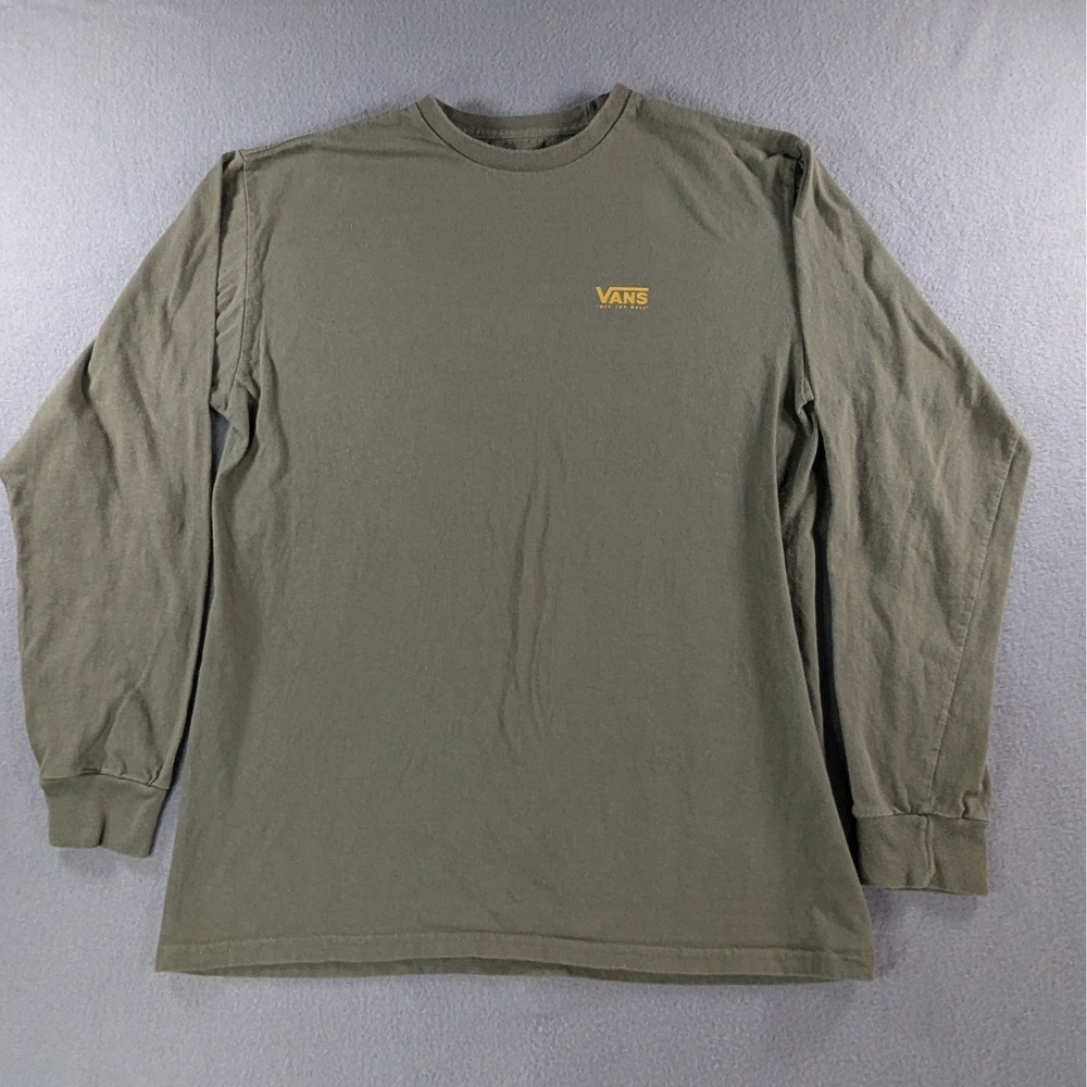 Vans Mens Classic Fit Long Sleeve Graphic T-Shirt Medium Olive Green